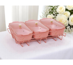 BM916 Pink Wadah Saji Serena Dengan Rak Motif Marmer
